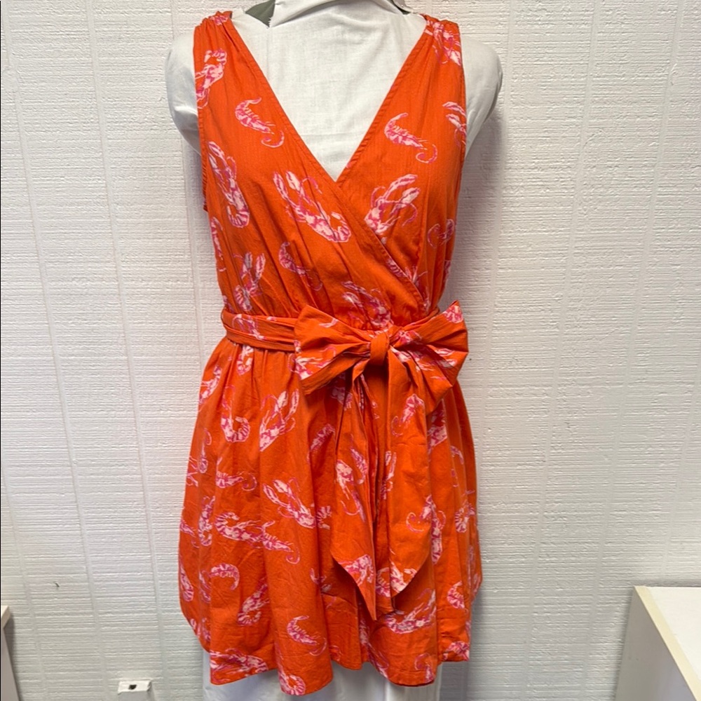 Maeve- Anthropologie Orange Sleeveless V-Neck Sundress Mini Size SP